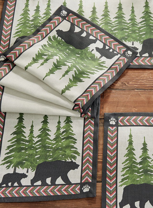 Wilderness Bear Path Table Runner - 54 Inch - OVERSTOCK