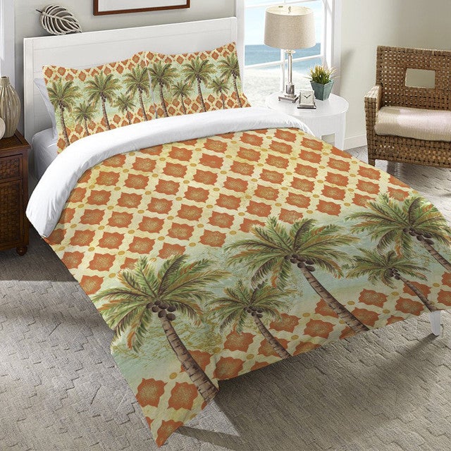 Palm Tile Duvet Cover - King - OVERSTOCK