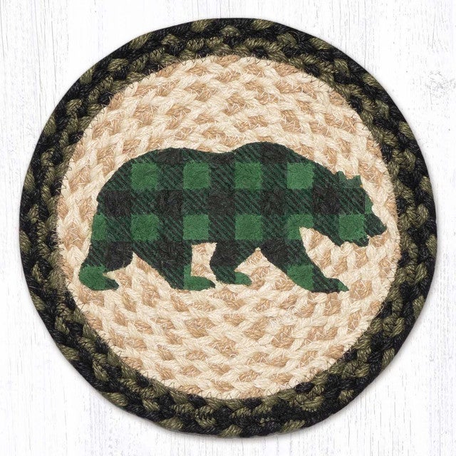 Green Wandering Bear Round Trivets - Set of 3