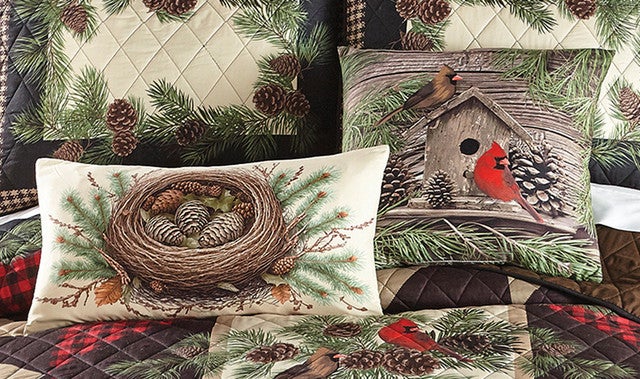 Woodland Cardinal Pillows - Set of 2