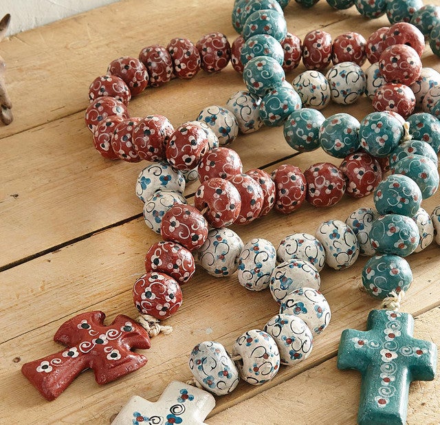 Southwest 25 Inch Rosary Beads - Red