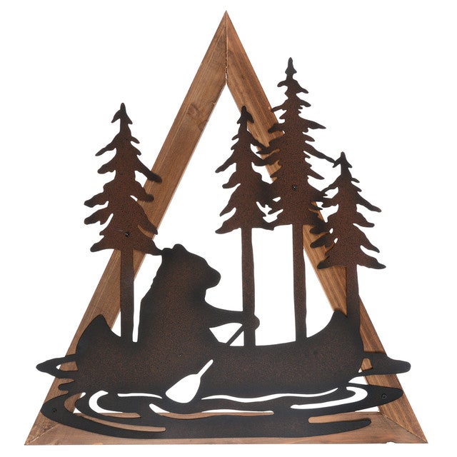 Bear Canoe Metal Wall Art- SALE