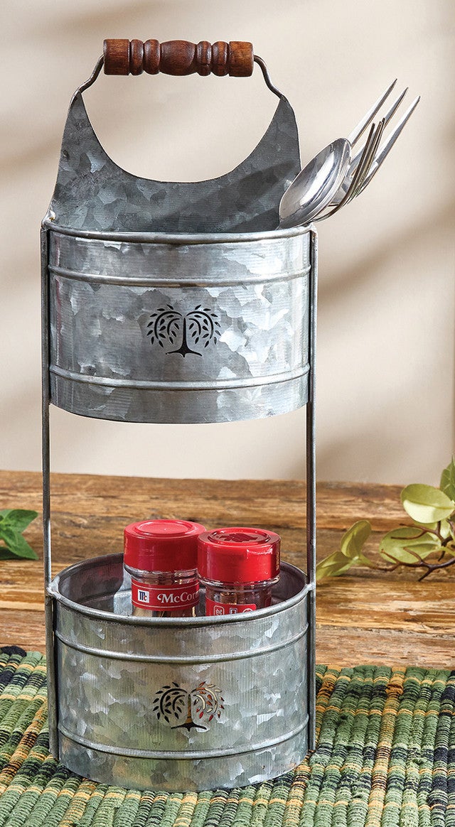 Galvanized Prairie 2 Tier Caddy - SALE