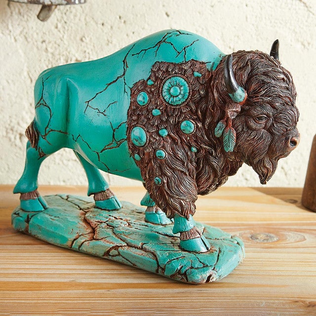 Turquoise Spirit Buffalo Sculpture - Large
