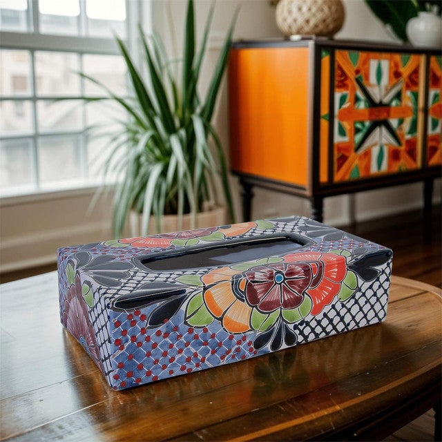 Canyon Glow Talavera Tissue Box Cover - Rectangle - OVERSTOCK