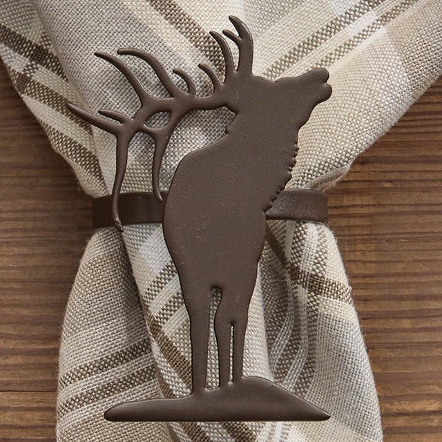 Rustic Elk Napkin Rings - Set of 4