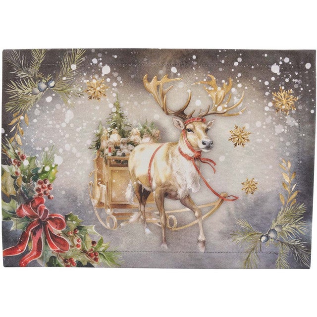 Snowy Sleigh Placemats - Set of 4