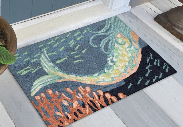 Mermaid Fantasy Indoor/Outdoor Rug - 20 x 30 - OVERSTOCK