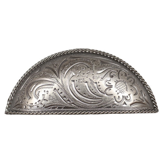 Engraved Flower Cup Cabinet Pulls - Set of 2 - Oil Rubbed Bronze - CLEARANCE