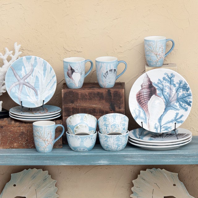 Coral Waters Dinnerware Set (16 Pc) - OVERSTOCK