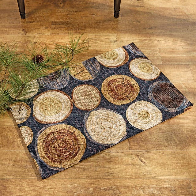 Log Slice Hooked Rug Collection