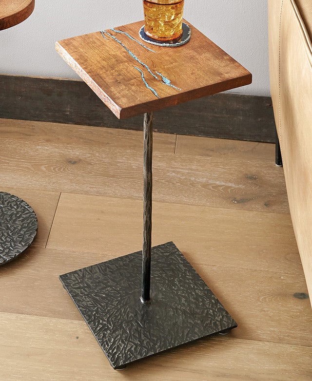 Turquoise Inlay Square Drink Table