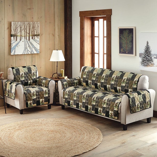 Pinecones & Chickadees Patchwork Furniture Covers