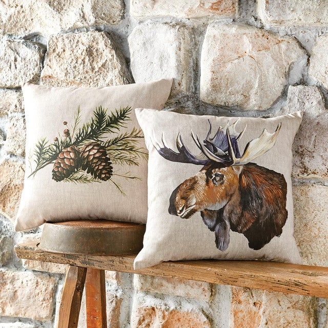 Moose & Pinecone Outdoor Pillows