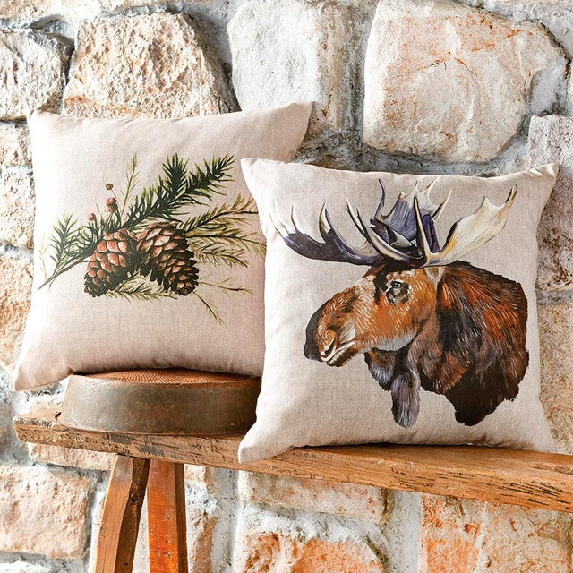Moose & Pinecone Outdoor Pillows