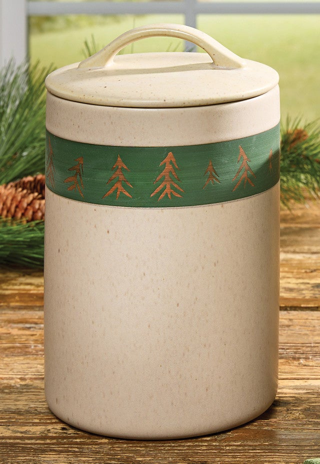 Northwoods Spring Stoneware Canister - Large