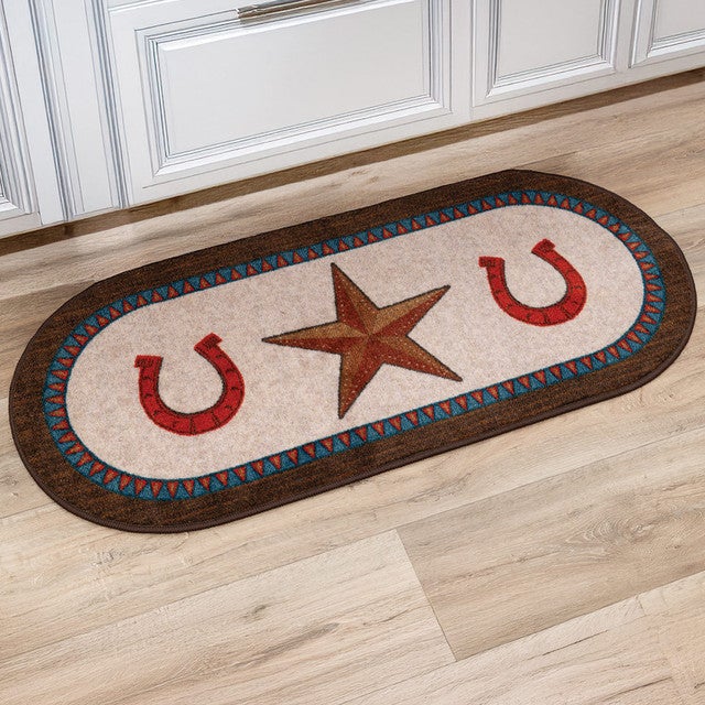 Horseshoe & Star Oval Rug