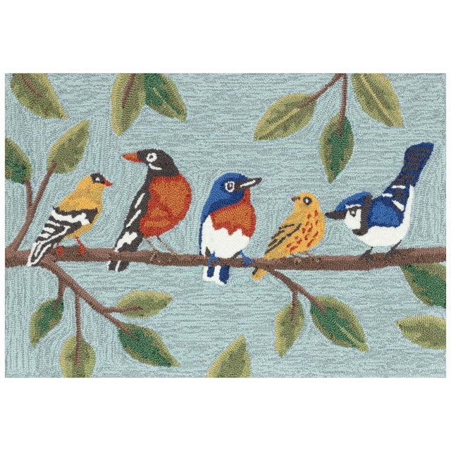 Perch Party Blue Floor Mat - 2 x 3