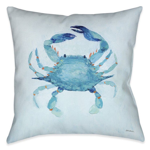 Watercolor Crab 18 x 18 Outdoor Pillow - OVERSTOCK