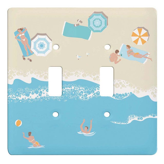 Seashore Aerial Double Switch Plate - OVERSTOCK