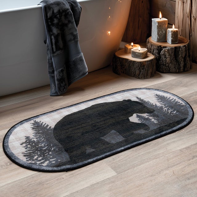 Bear Twilight Oval Bath Rug