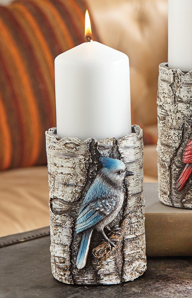 Birchwood Blue Jay Candle Holder