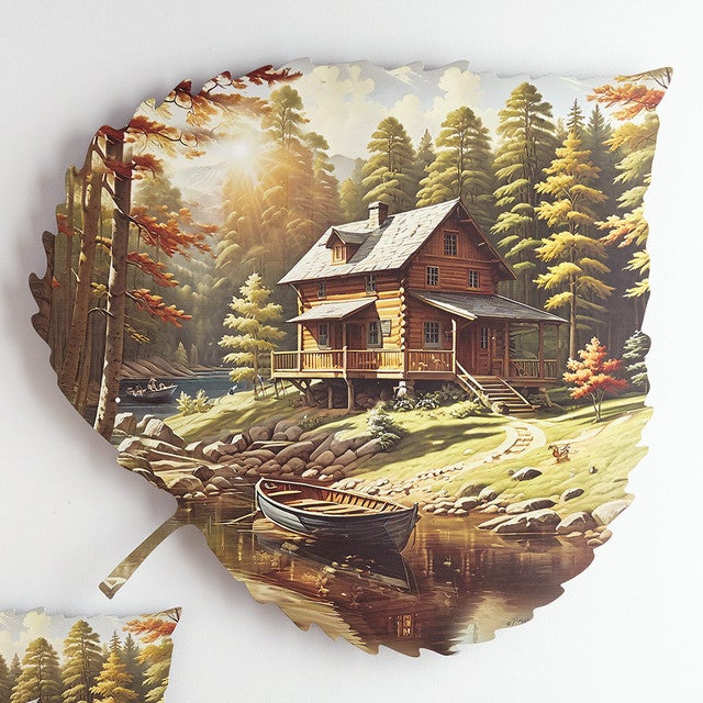 Aspen Leaf Cabin Wall Art - Large