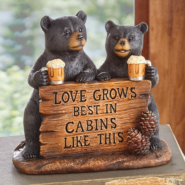 Cabin Love Bears Sculpture
