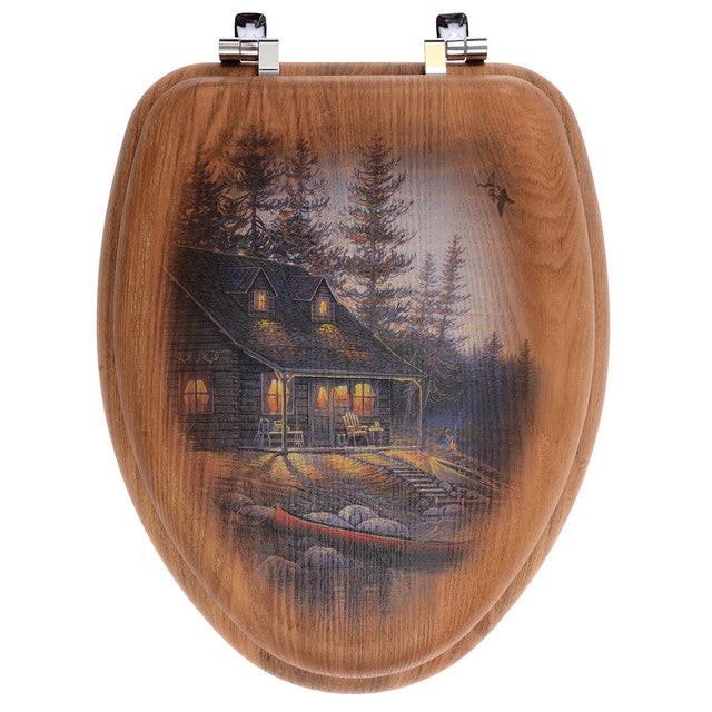 Lakeside Cabin Wood Toilet Seat - Elongated