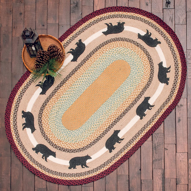 Black Bear Braided Rug - 20 x 30