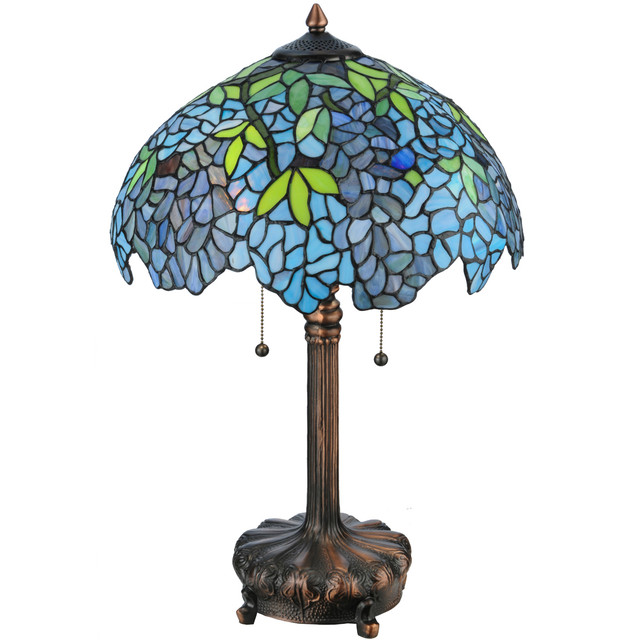 Blue Blooms Table Lamp - 25 Inch