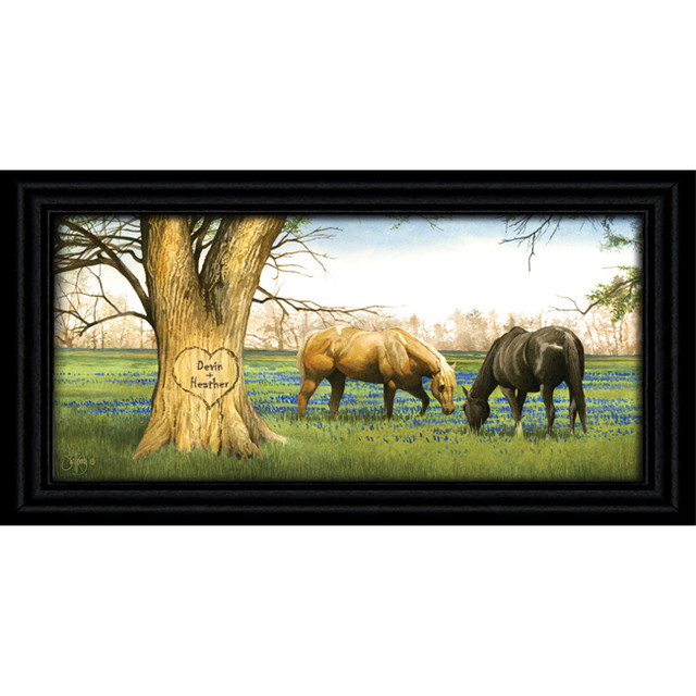 Bluebonnet Spring Personalized Horse Print - Small