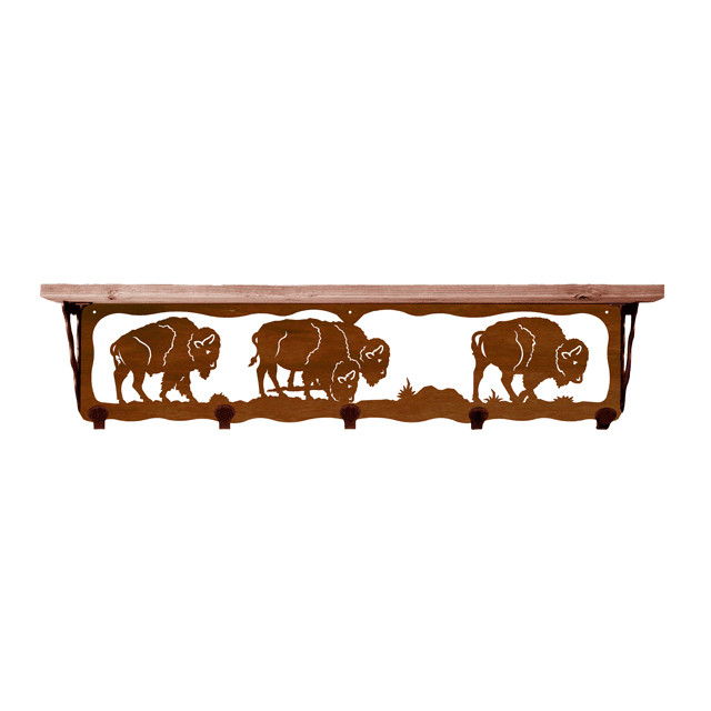 Buffalo 34 Inch Pine Hook Shelf