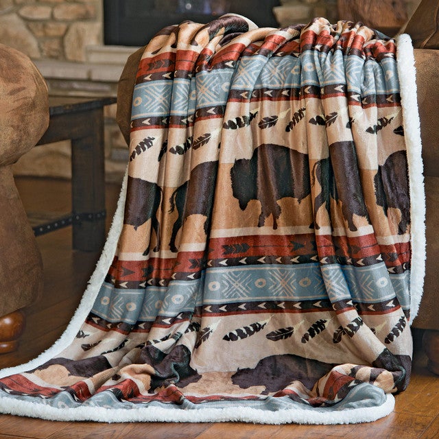 Buffalo Roam Plush Throw