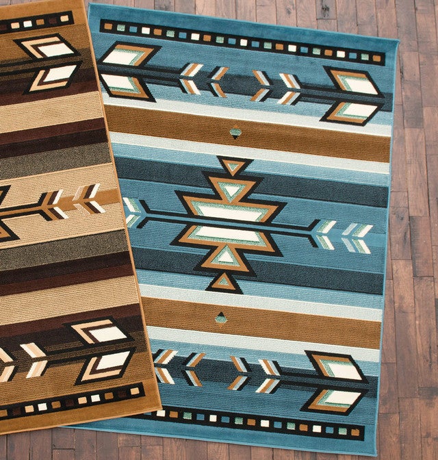 Native Arrows Light Blue Rug Collection