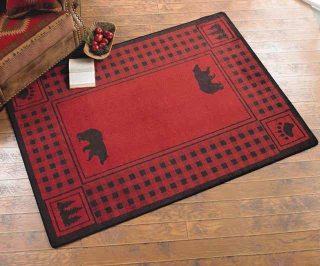Bear Refuge Red Rug Collection