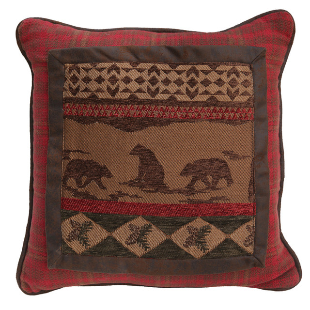 Cascade Lodge Bear Scene Pillow