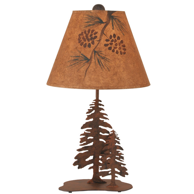 Cauterized Steel Evergreen Tree Accent Lamp