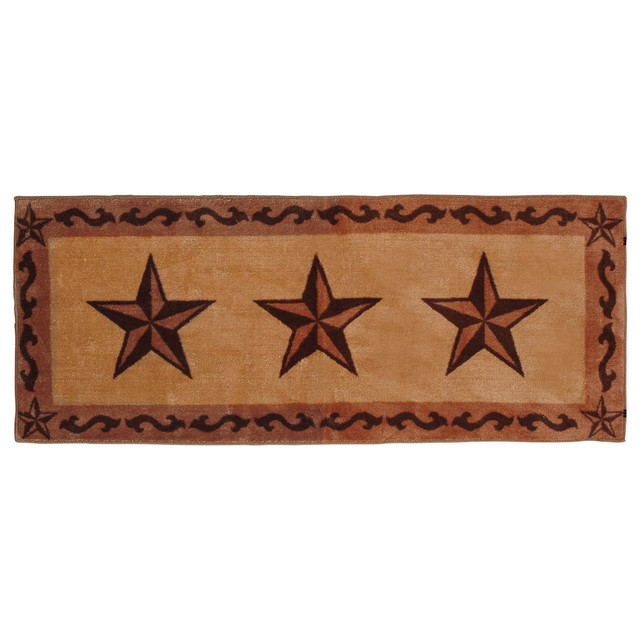 Chocolate Scrolls & Stars Bath Runner