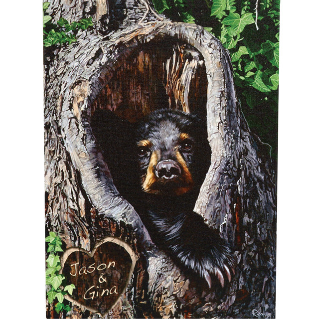 Cubby Hole Personalized Black Bear Cub Art