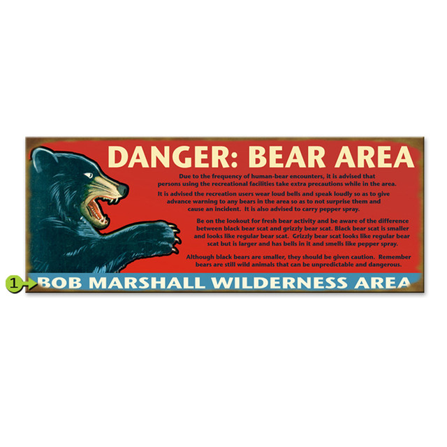 Danger: Bear Area Personalized Sign - 14 x 36