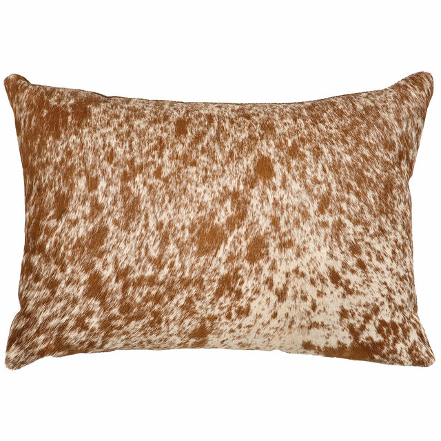 Dark Brown Speckled Hair on Hide Pillow