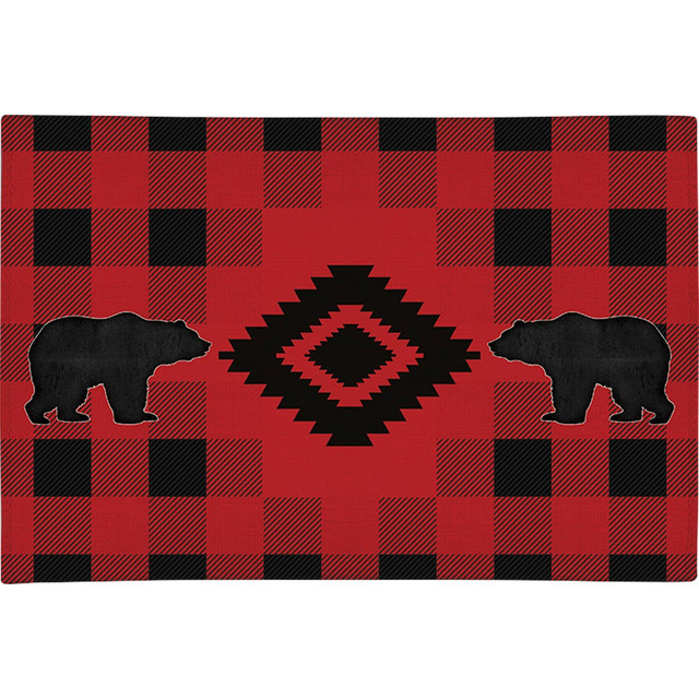 Diamond Plaid Bear Chenille Rug - 2 x 3