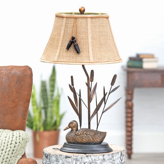 Duck with Reeds Table Lamp