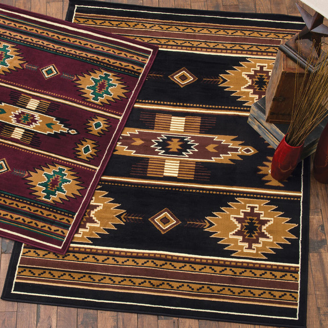 Eye of the Storm Black Rug - 2 x 8