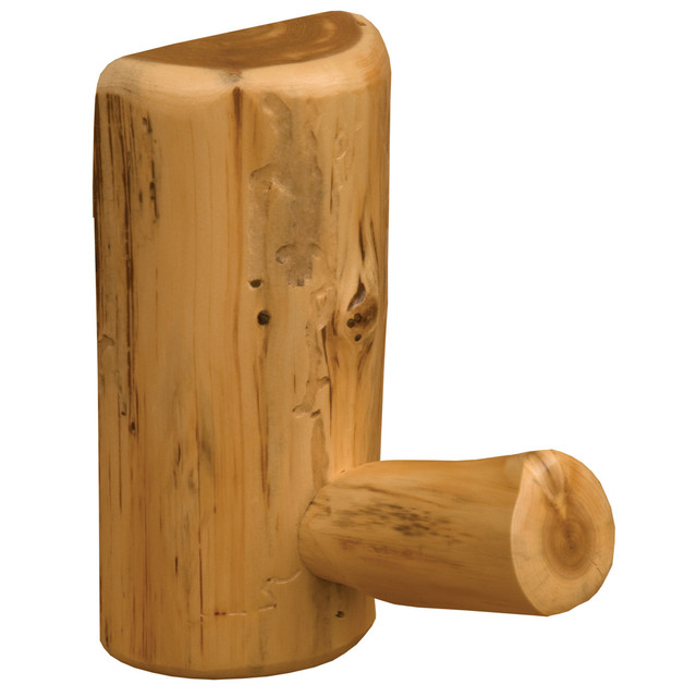 Cedar Log Curtain Bracket/Single Coat Rack Peg