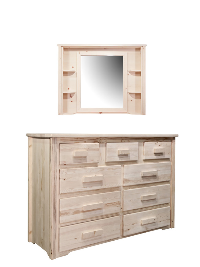 Homestead 9 Drawer Dresser & Deluxe Mirror- Lacquered