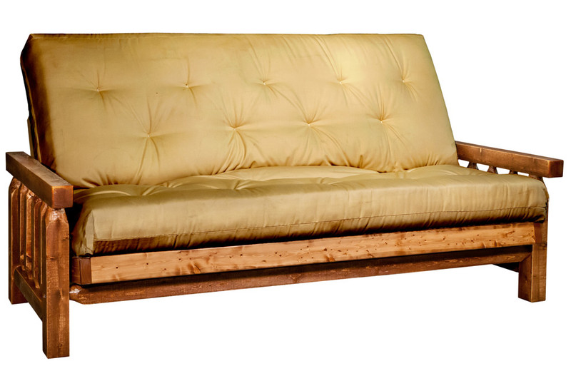 Homestead Futon Frame with Mattress - Stained & Lacquered