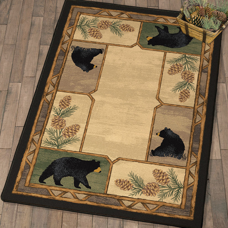 Mellow Mornings Black Bear Rug - 4 x 5