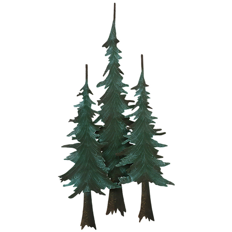 Metal Pine Tree Wall Sculpture